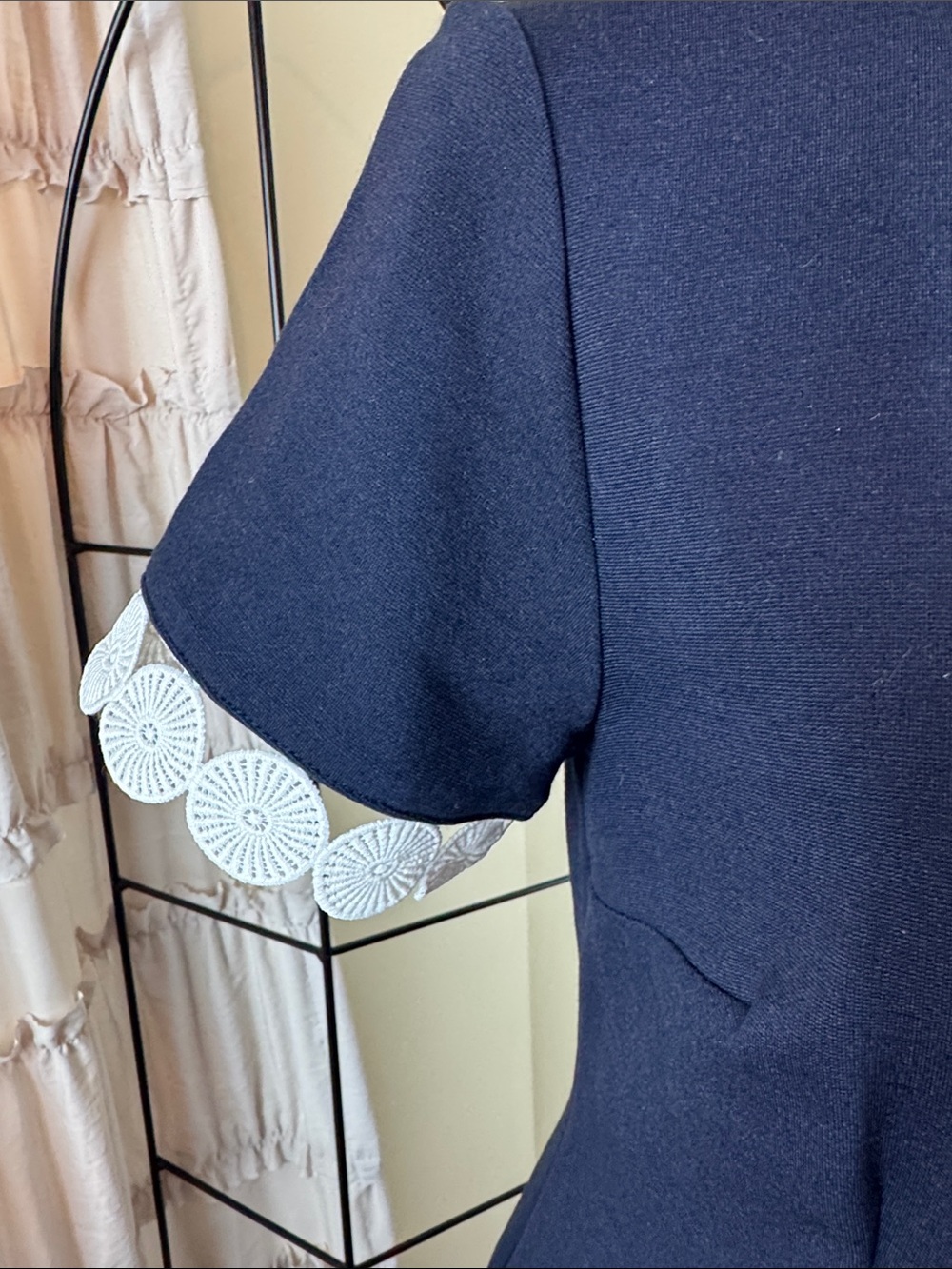 Talbots Navy Dress with White Trim Size 4P - Picture 4 of 7